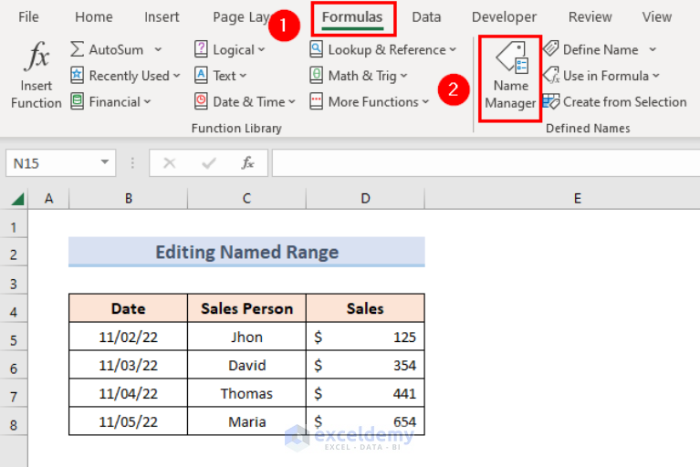 How to Edit Named Range in Excel (With Easy Steps) - ExcelDemy