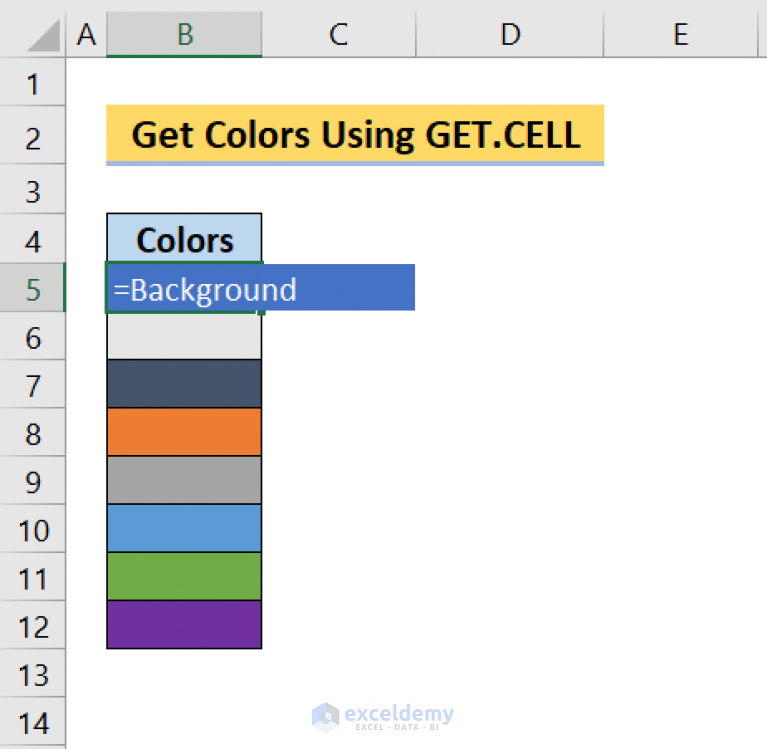 How to Get Cell Color in Excel (2 Methods) - ExcelDemy