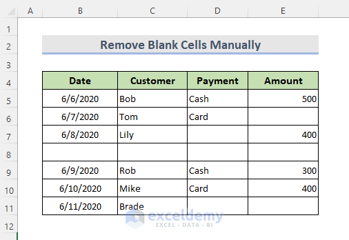 How To Remove Blank Cells In Excel 10 Easy Ways ExcelDemy