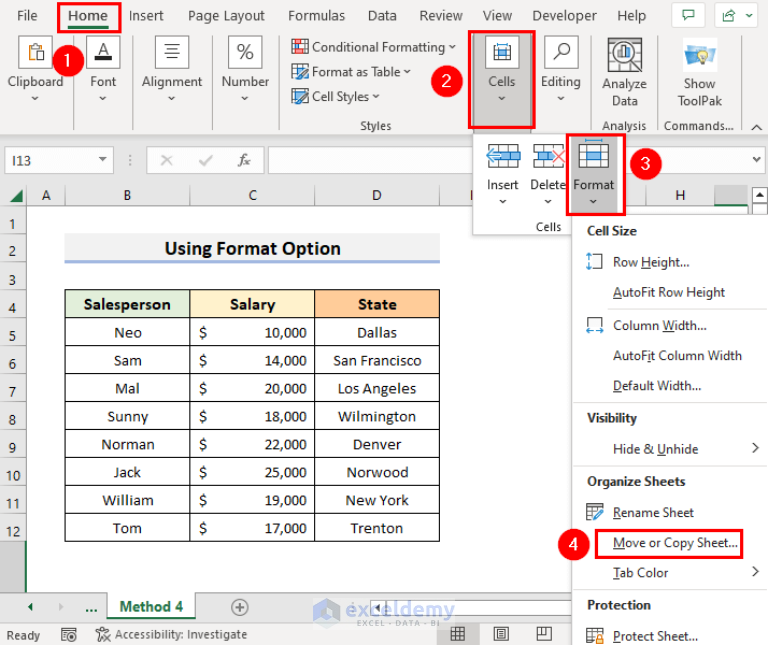 How to Copy Excel Sheet to Another Sheet with Same Format