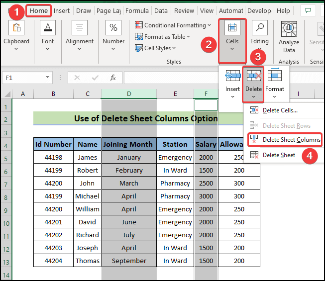 How To Delete Multiple Columns In Excel 5 Suitable Methods 