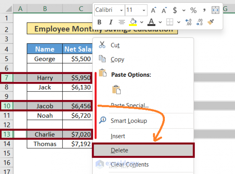 How To Delete Rows In Excel 7 Methods Exceldemy 6067