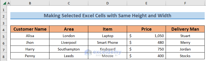 how-to-make-excel-cells-the-same-height-and-width