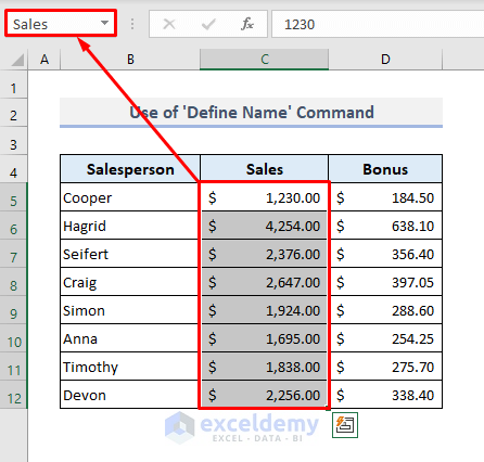 How to Name a Range in Excel (5 Easy Tricks) - ExcelDemy