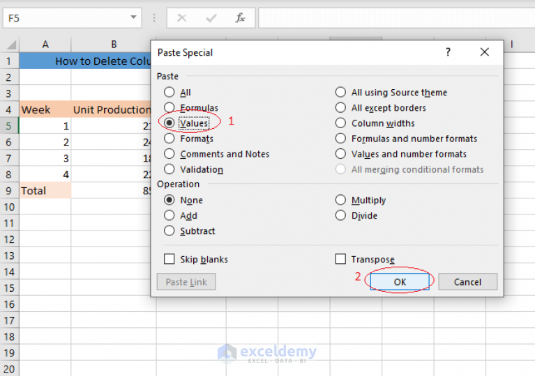 how-to-delete-columns-in-excel-without-affecting-formula-two-ways