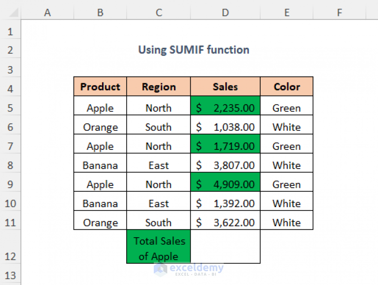 how-to-sum-colored-cells-in-excel-without-vba-7-ways-exceldemy