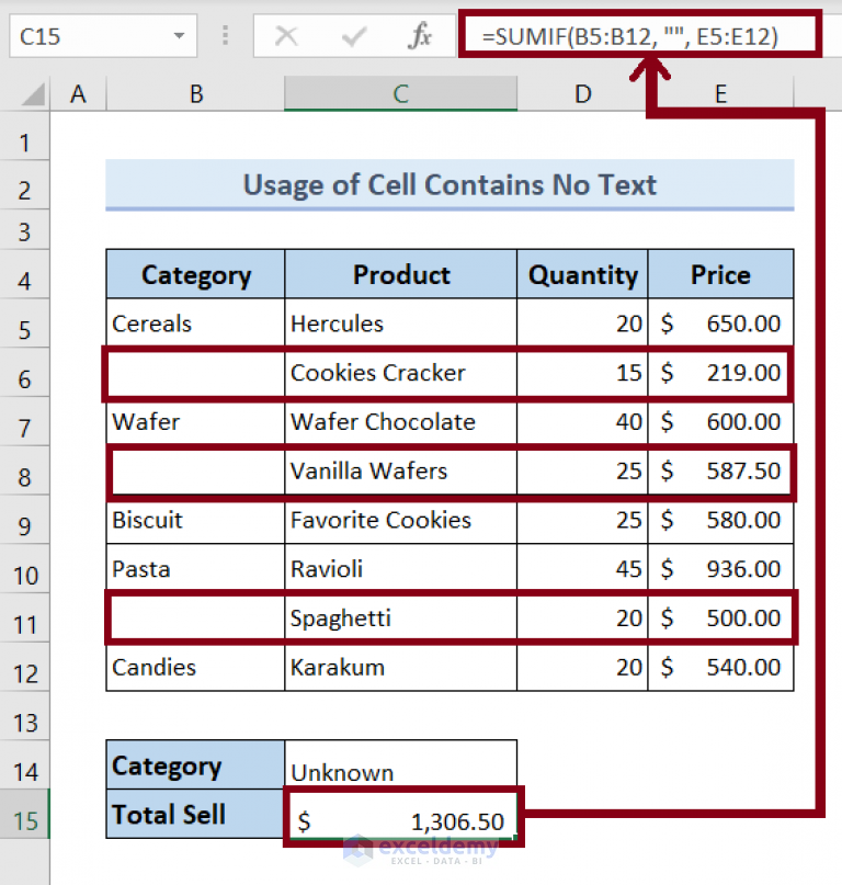 How To Sum If Cell Contains A Text In Excel 6 Suitable Examples 5075