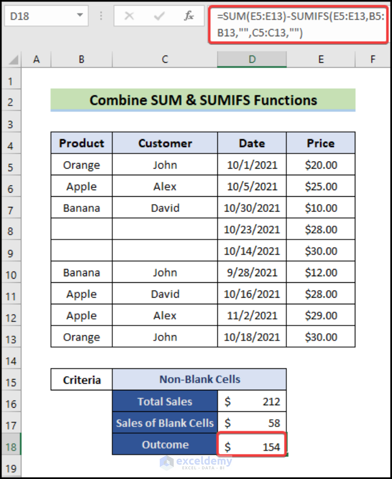 sumifs-with-multiple-criteria-along-column-and-row-in-excel