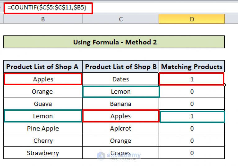 excel-align-matching-values-in-two-columns