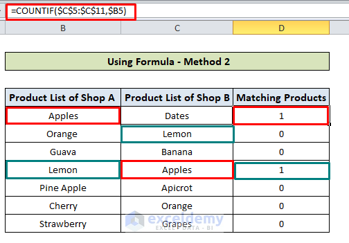 Excel Align Matching Values In Two Columns