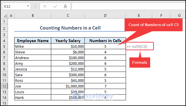 How To Count Numbers In A Cell In Excel ExcelDemy