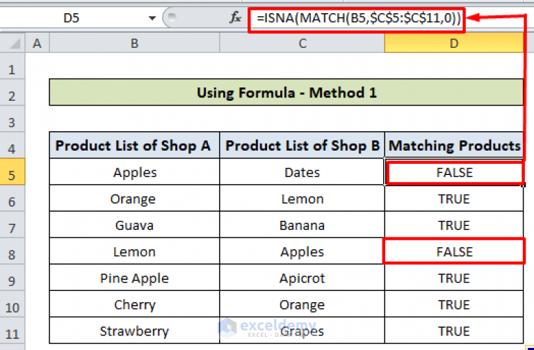 excel-align-matching-values-in-two-columns