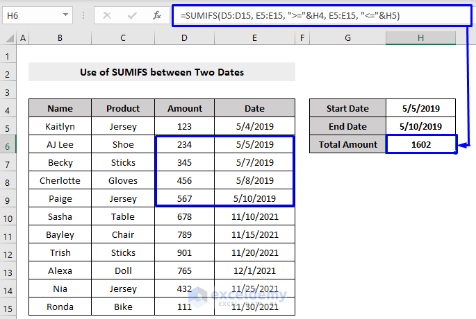 How To Use SUMIFS To SUM Values In Date Range In Excel