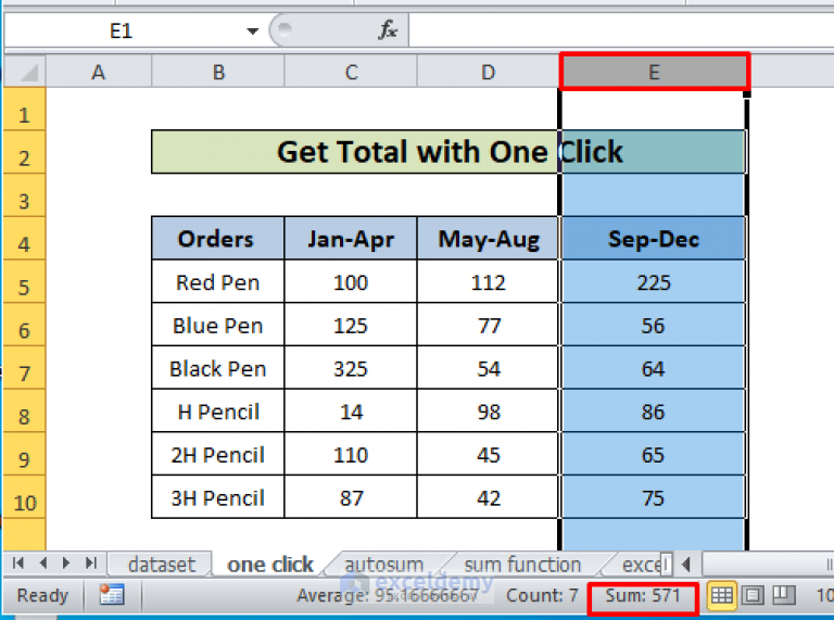 How To Sum Columns In Excel 7 Methods Exceldemy 2309