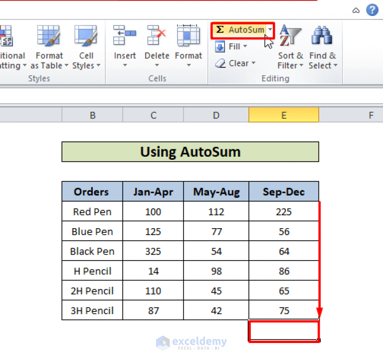 How To Sum Columns In Excel 7 Methods Exceldemy 4917