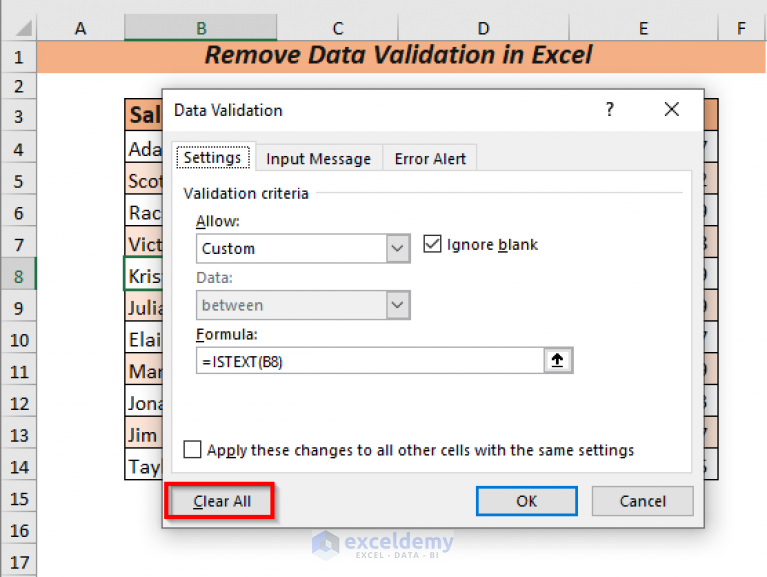 How To Remove Data Validation In Excel 5 Ways ExcelDemy