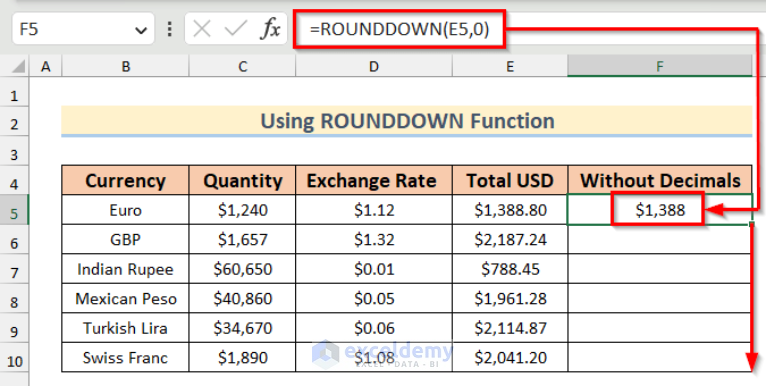 How to Remove Decimals in Excel (13 Easy Ways)