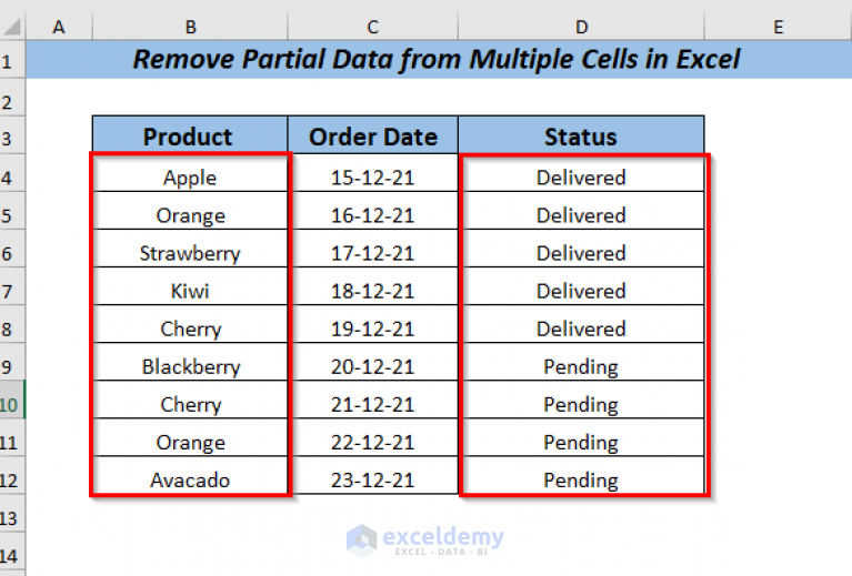 How Do I Remove Partial Data From Multiple Cells In Excel