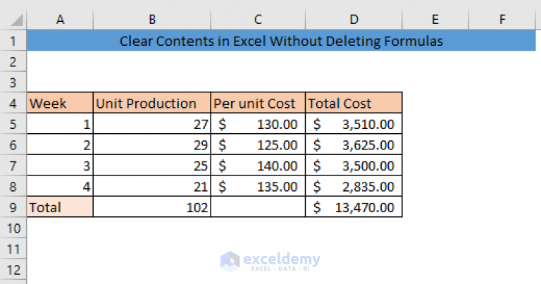 How To Clear Cells In Excel Without Deleting Formulas