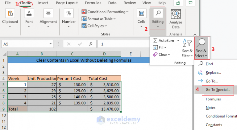 How To Clear A Table In Excel Without Deleting Formulas