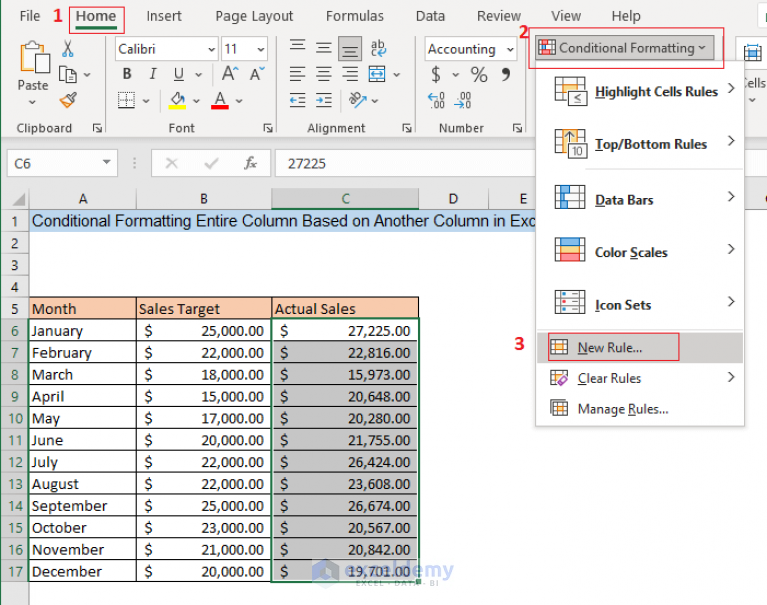 Conditional Formatting Entire Column Based On Another Column6 Steps 2822