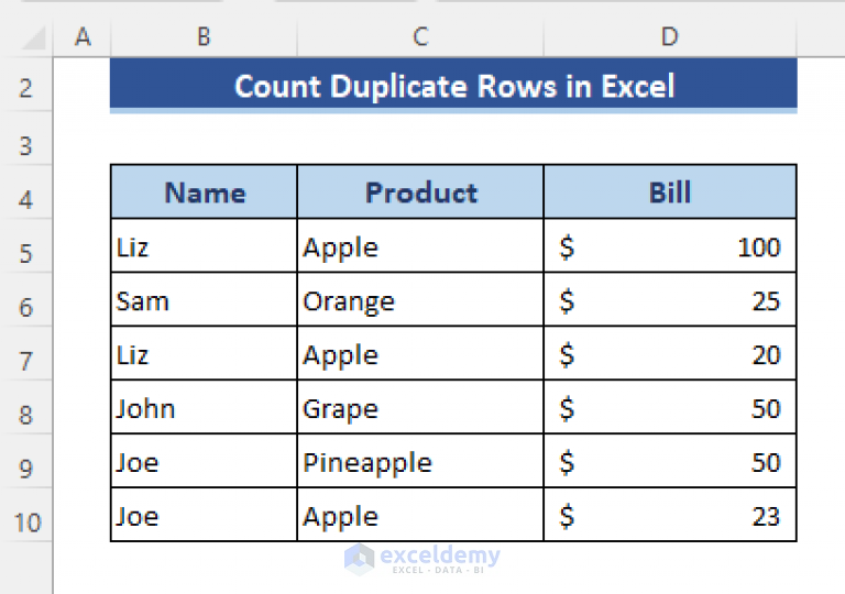 how-to-count-duplicate-rows-in-excel-4-methods-exceldemy