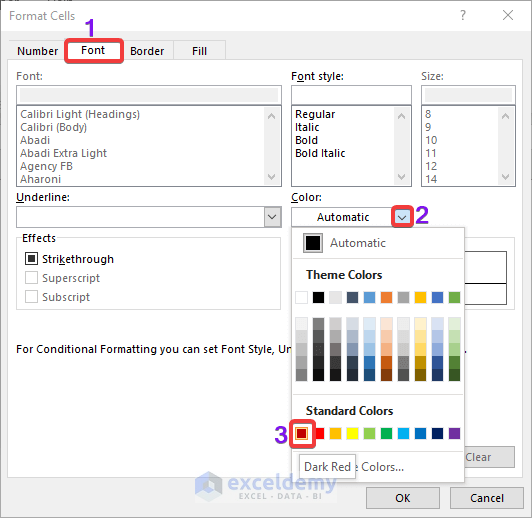 How To Change Text Color Based On Value With Excel Formula