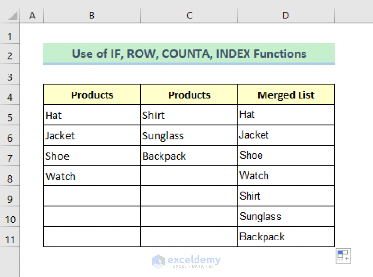 how-to-combine-columns-into-one-list-in-excel-4-easy-ways