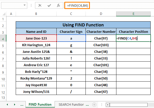 How To Find Character In Excel String 8 Easy Ways ExcelDemy