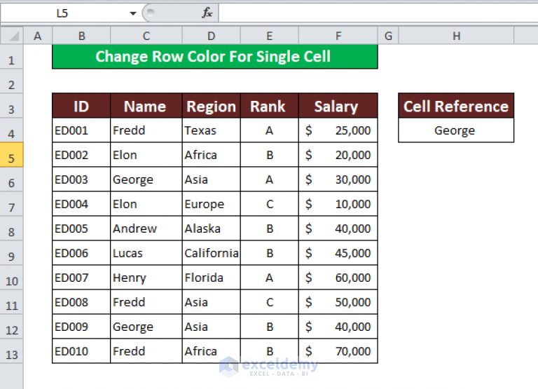 Excel How To Change A Row Color Based On A Text Value In A Cell