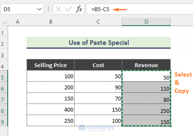 how to remove formulas in excel 8 easy methods