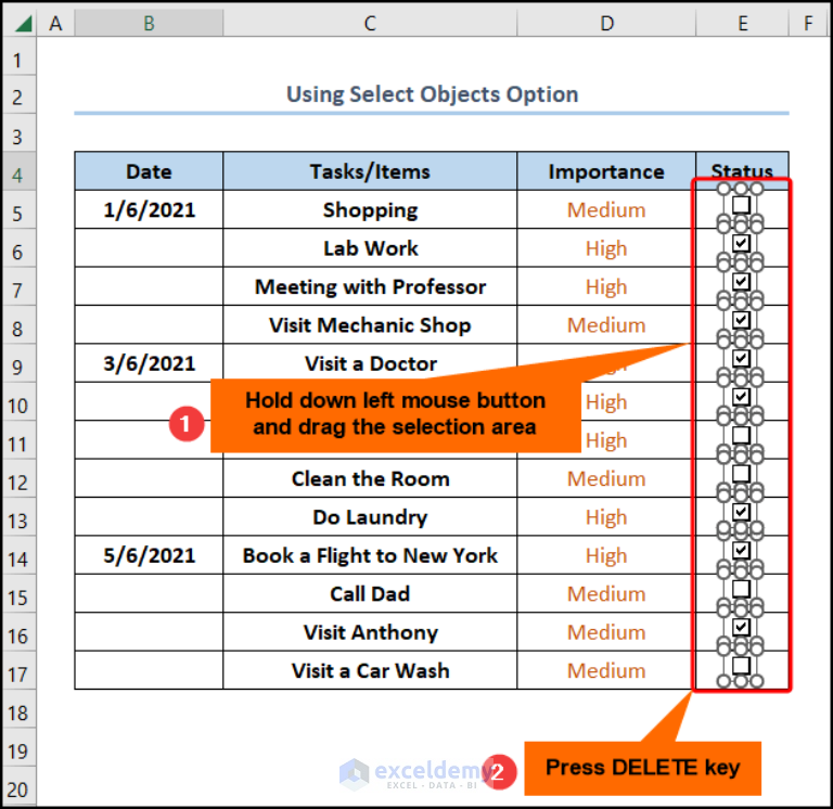 how-to-remove-checkboxes-from-excel-6-ways-exceldemy