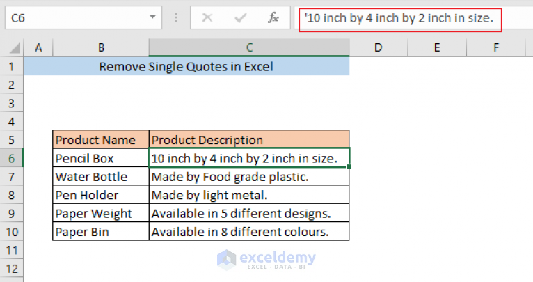 how-to-remove-single-quotes-in-excel-6-ways-exceldemy