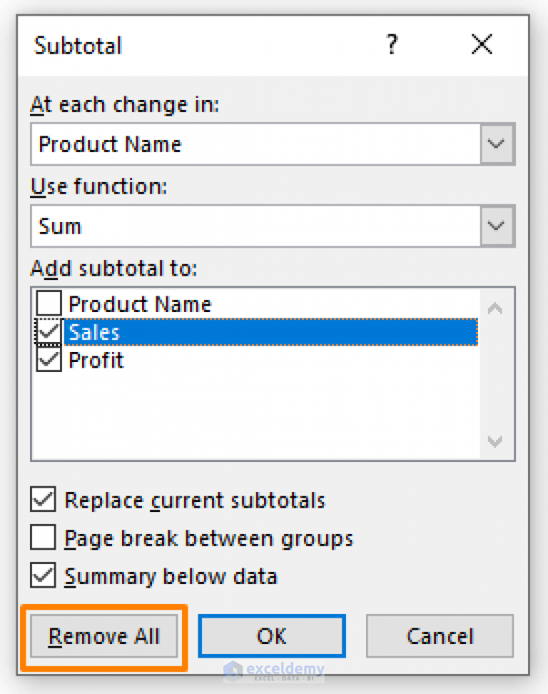 How To Remove Subtotals In Excel 2 Easy Tricks Exceldemy 4571