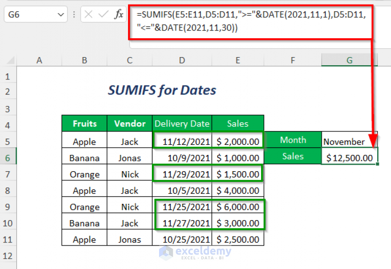 How to Use SUMIFS Formula with Multiple Criteria in Excel (11 Ways)