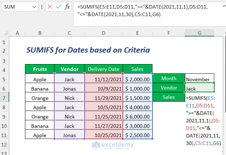 How To Use Sumifs Formula With Multiple Criteria In Excel 11 Ways 1211