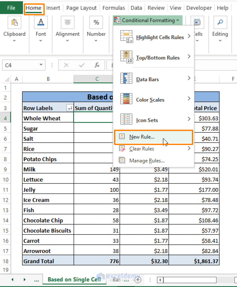 Pivot Table Conditional Formatting Based On Another Column 8 Easy Ways Excel Basics 8633