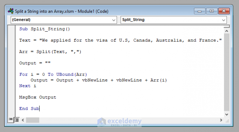 how-to-split-a-string-into-an-array-in-vba-3-effective-ways