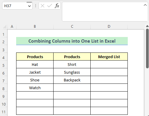 How To Combine Columns Into One List In Excel Easy Ways