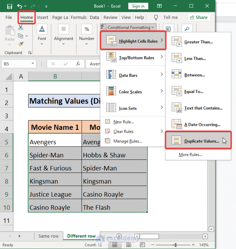 how-to-compare-two-columns-using-conditional-formatting-in-excel