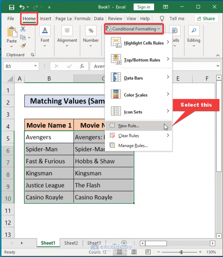 how-to-compare-two-columns-using-conditional-formatting-in-excel