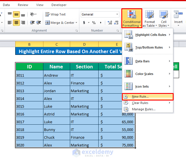 Conditional Formatting Based On Another Cell In Excel 6 Methods 