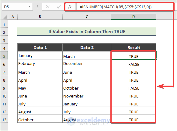 If Value Exists In Column Then TRUE In Excel ExcelDemy