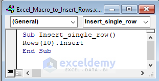 How To Insert Rows With VBA Macro In Excel (8 Suitable Examples)