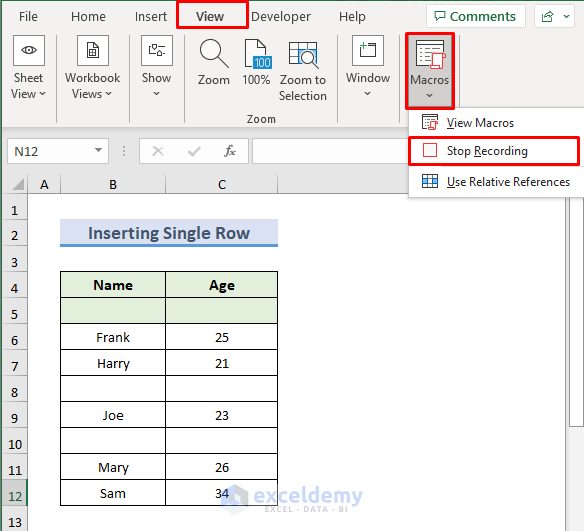 How to Insert Rows with VBA Macro in Excel (8 Suitable Examples)