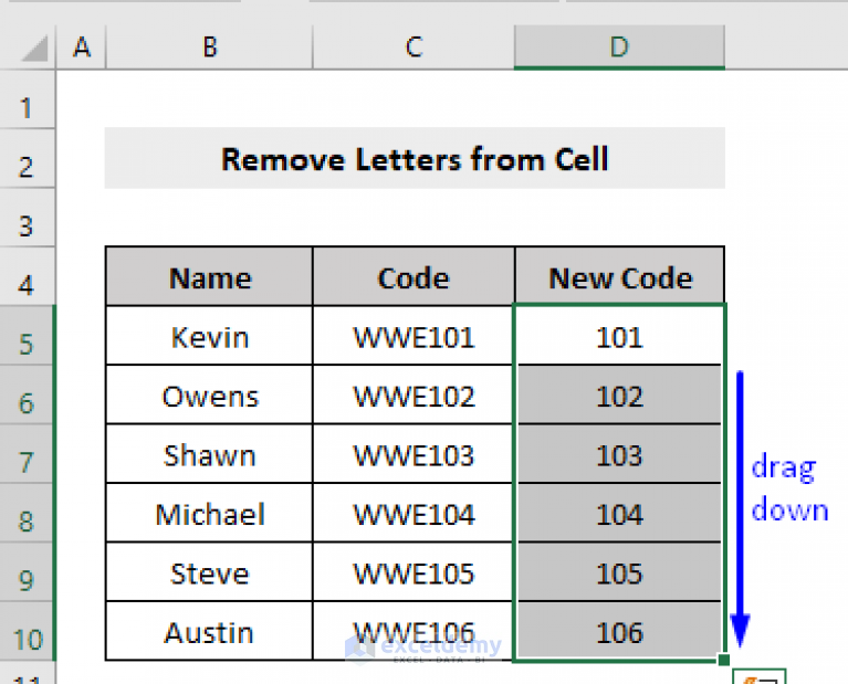 How To Remove Letter From Excel Cell