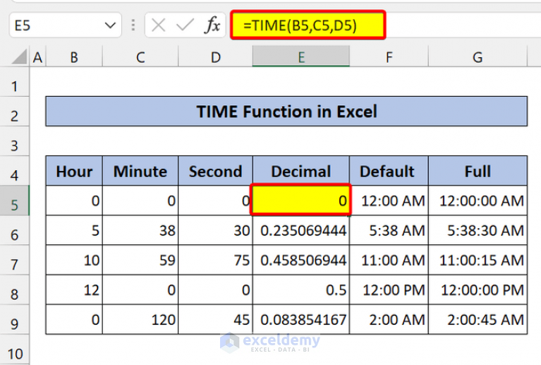 How to Use TIME Function in Excel (8 Suitable Examples) - ExcelDemy