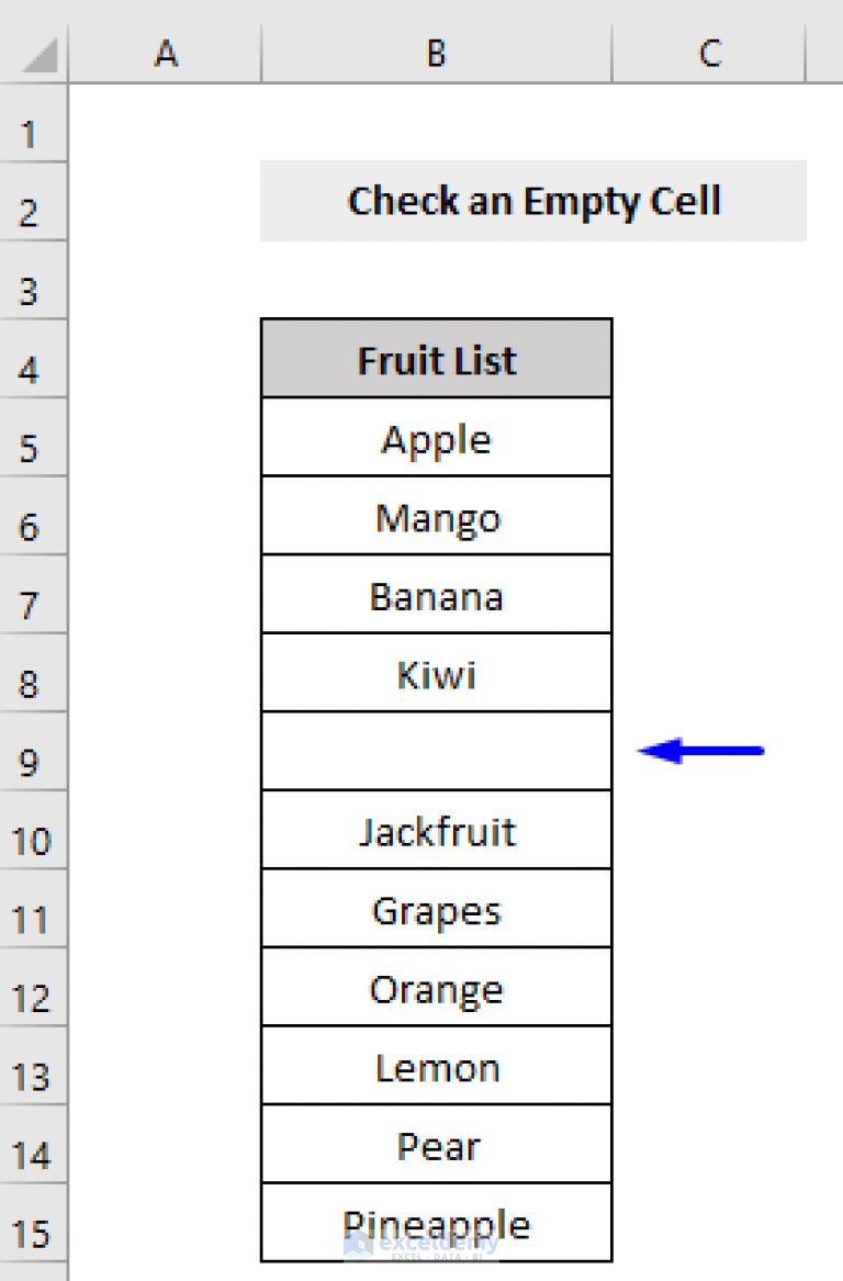 Excel Formula To See If Cell Is Empty - Printable Timeline Templates