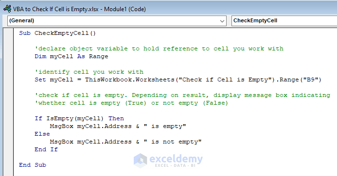 Excel VBA To Check If Cell Is Empty 5 Easy Methods ExcelDemy