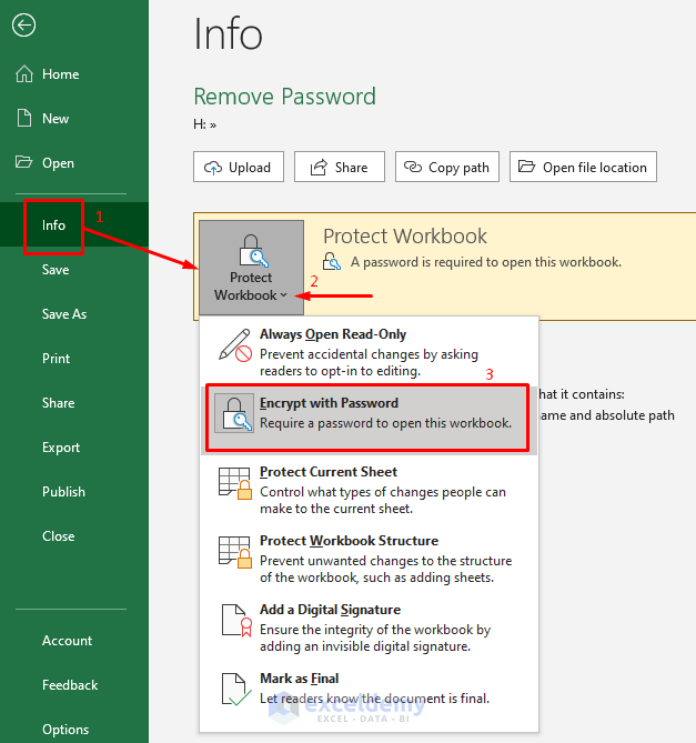 remove forgotten password to open excel file